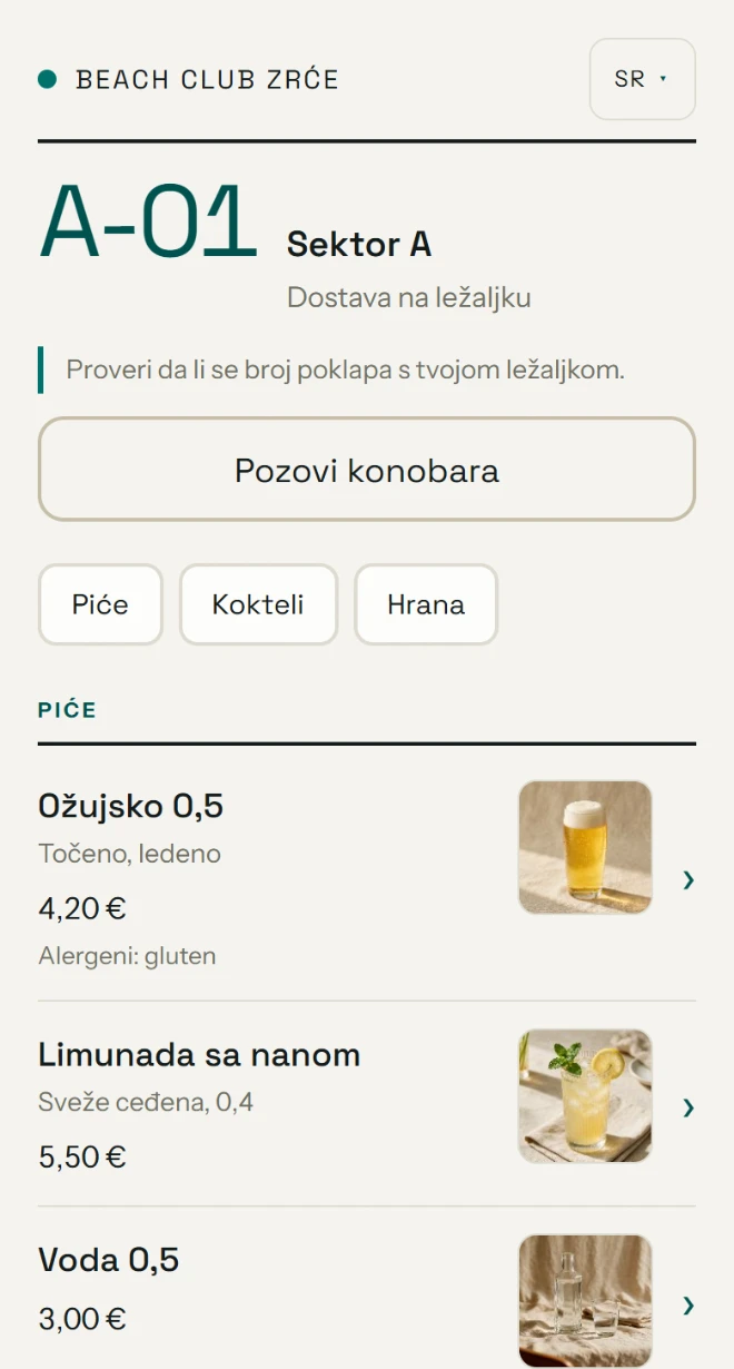 Gradska: isti meni groteskom, uži razmaci, gradski ton.